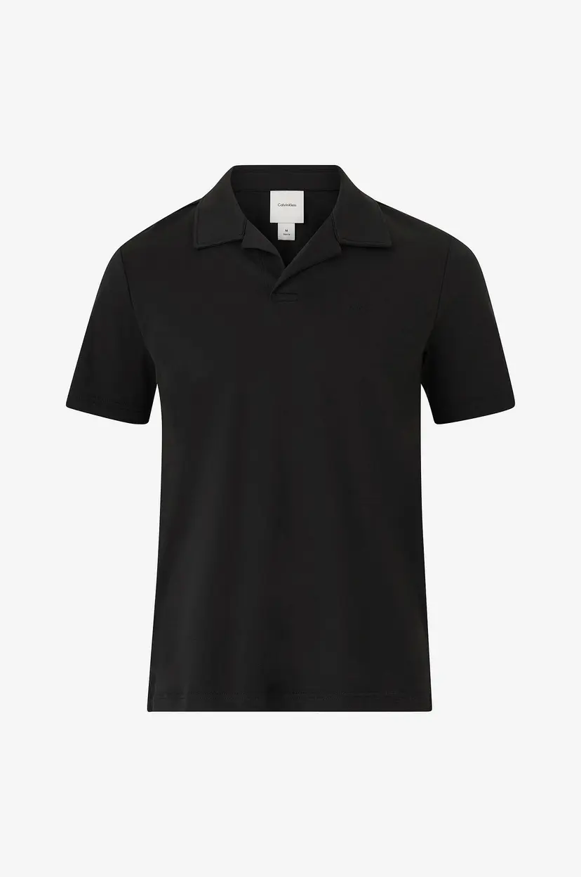 Calvin Klein T-skjorte Liquid Touch Cuban Collar Polo - Svart