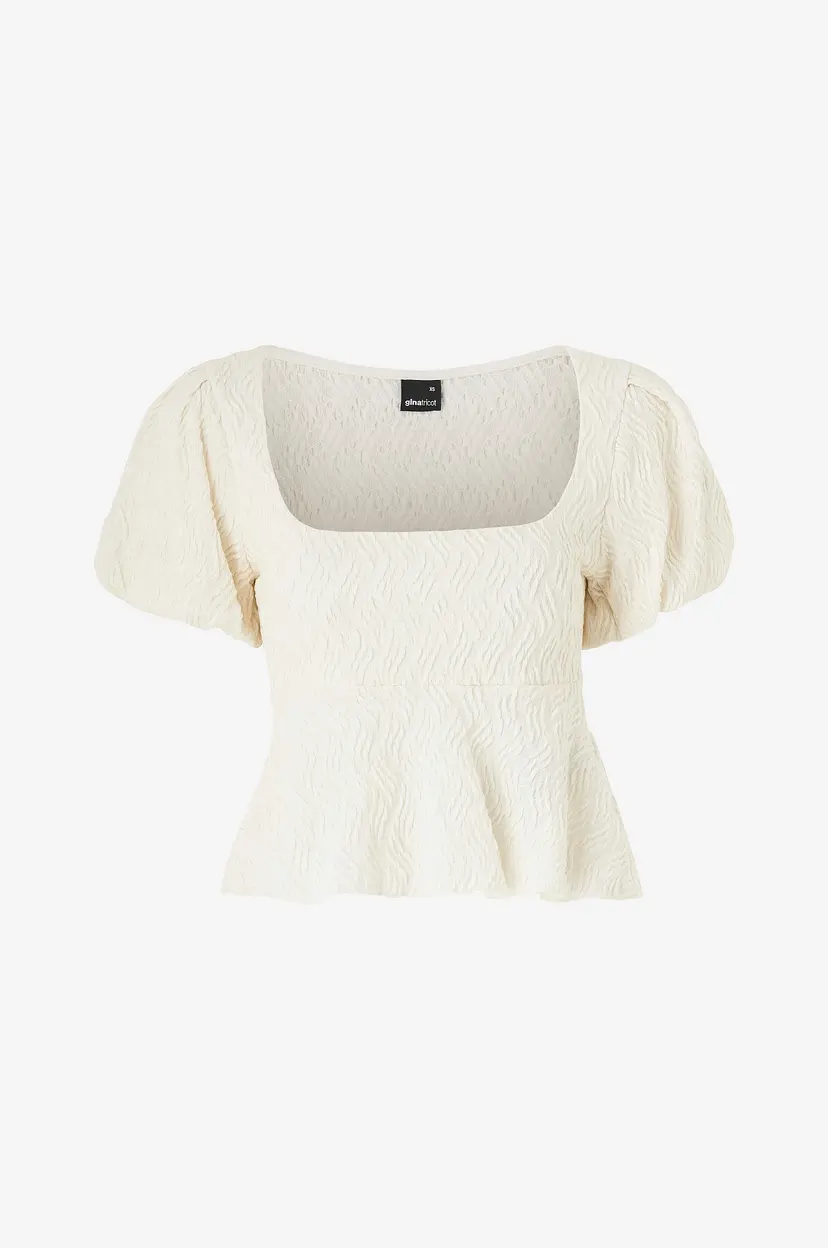 Gina Tricot Topp Peplum Top - Hvit