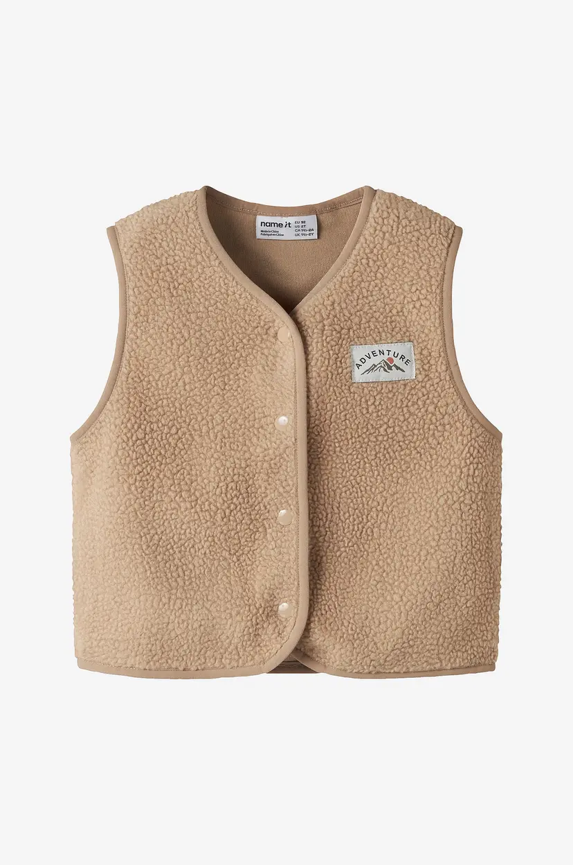 NAME IT Pilevest Nmmowe SL Nreg Teddy Vest - Beige