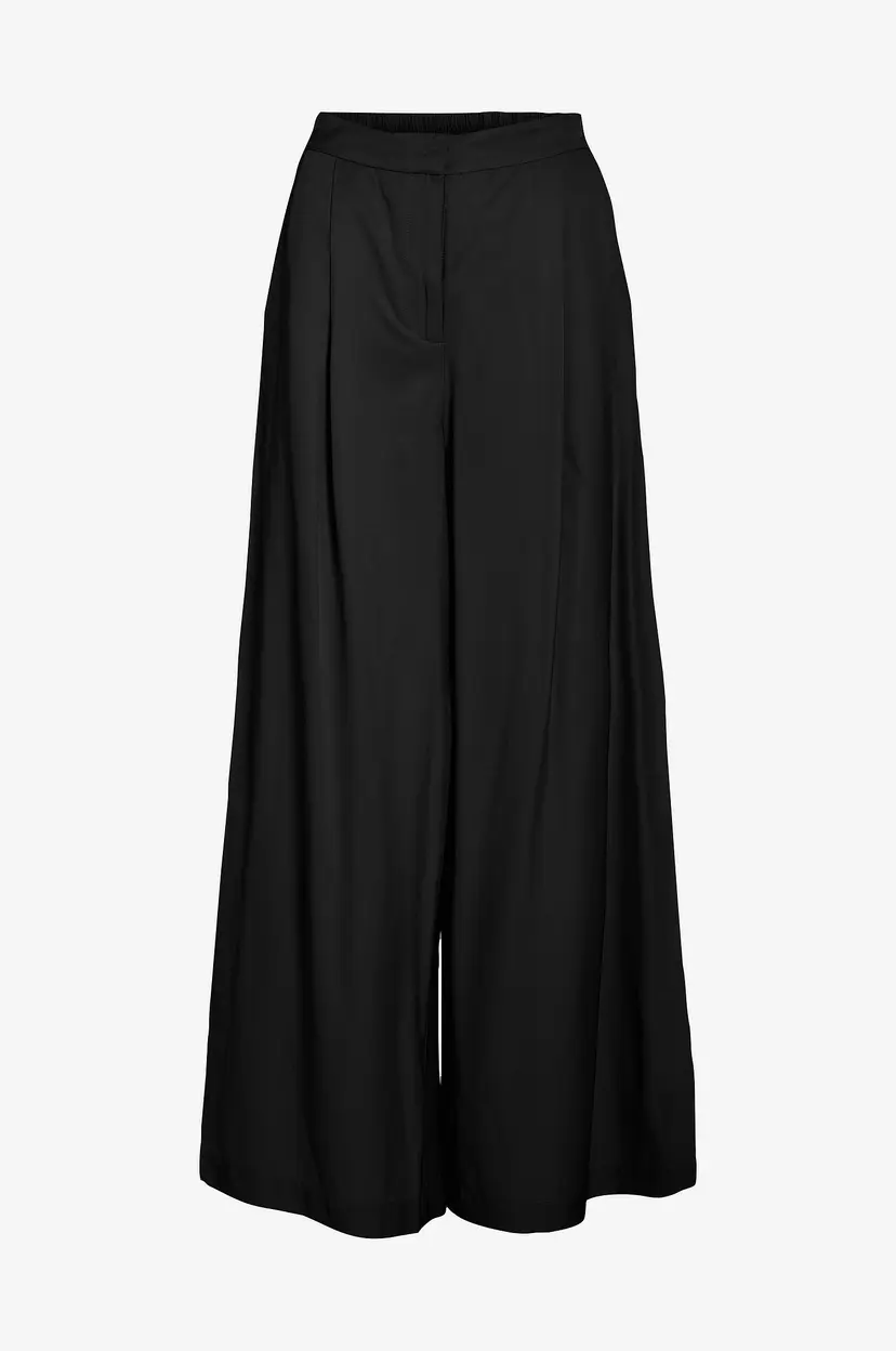 Vila Bukser viGry HW Pleated Wide Fit Pants - Svart