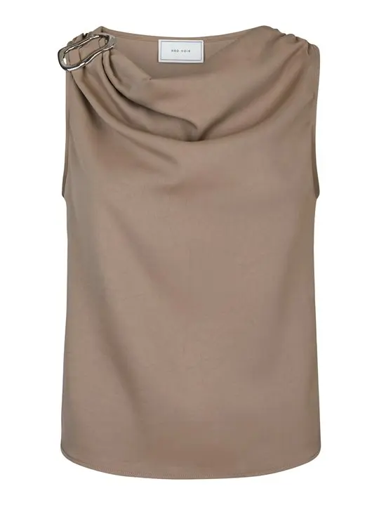 Neo Noir Neo Noir - Scotta Dull Sateen Top - Dark Taupe
