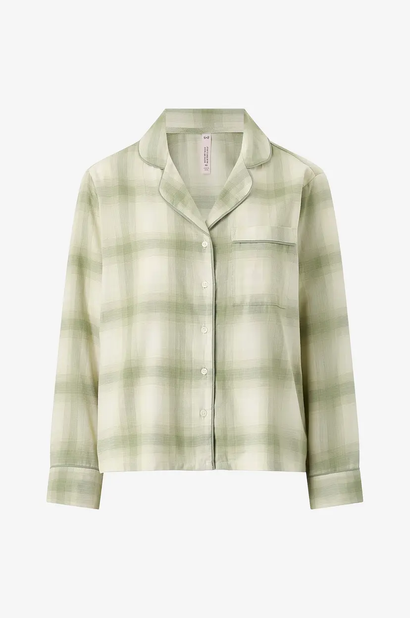Hunkemöller Pyjamasskjorte Jacket Ls Vis Co Woven Check - Grønn