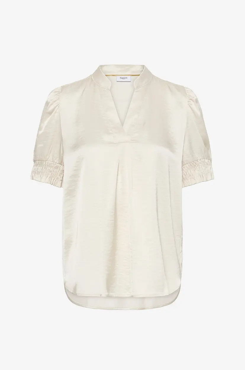 Saint Tropez Bluse PananSZ SS Blouse - Hvit