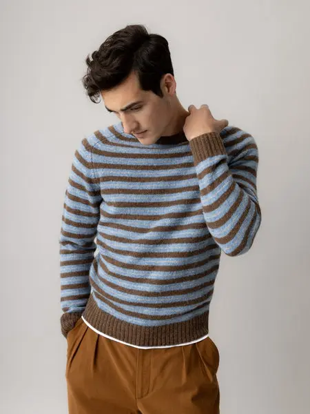 MOS MOSH GALLERY Mmgcarlos Stripe Crew Neck Knit