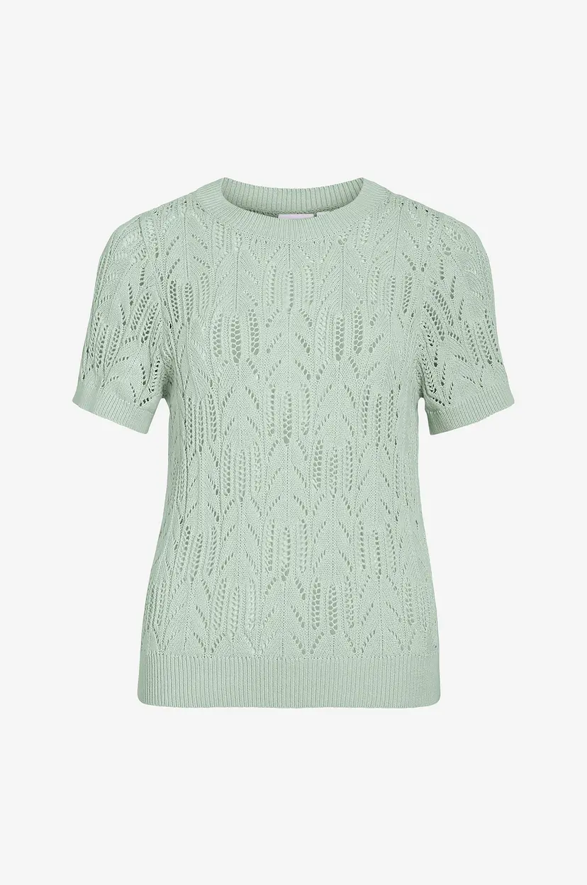 Vila Topp viCotti S/s O-neck Knit - Grønn