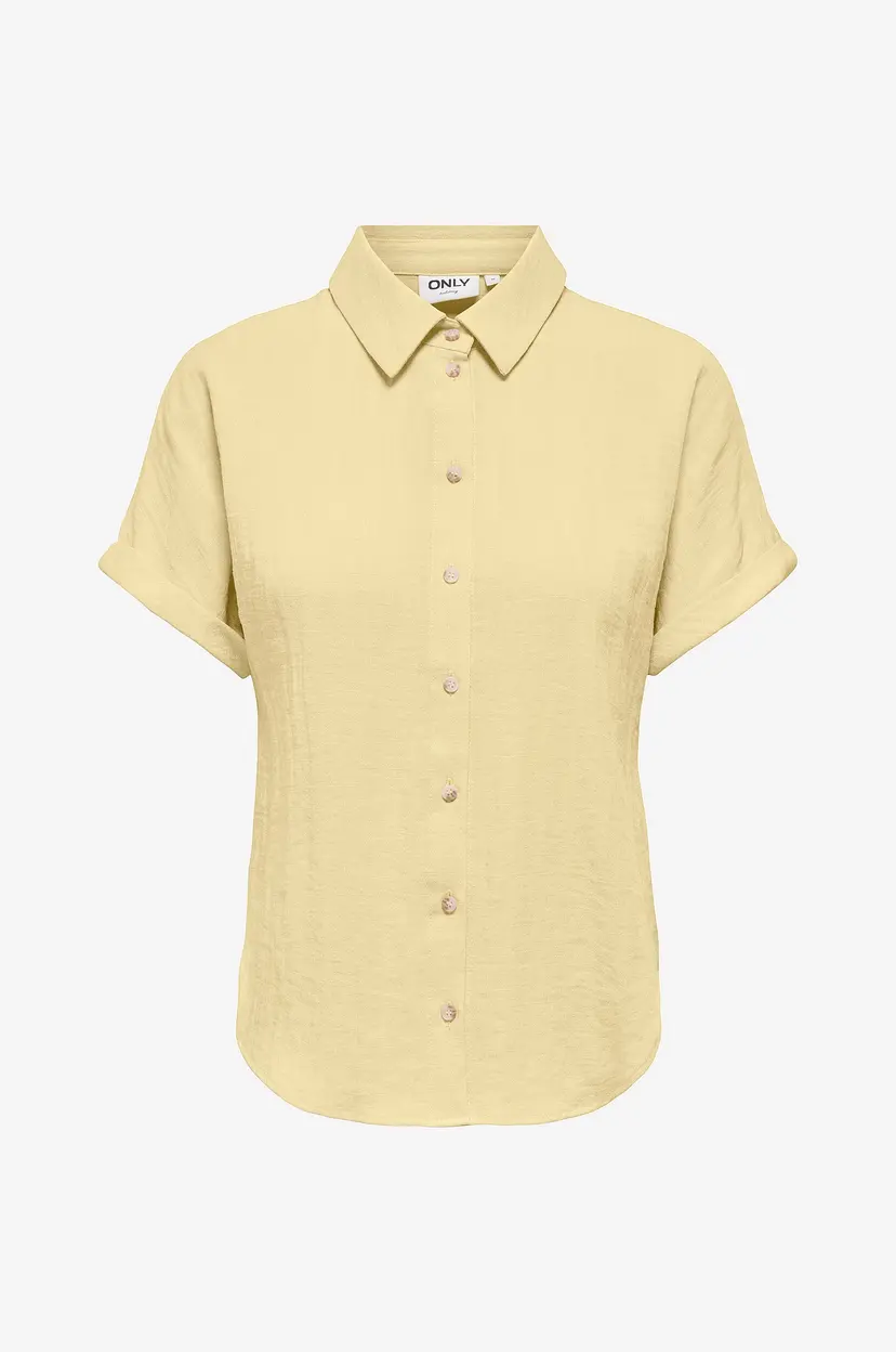 ONLY Skjorte onlIta S/S Linen Look Tlr - Gul