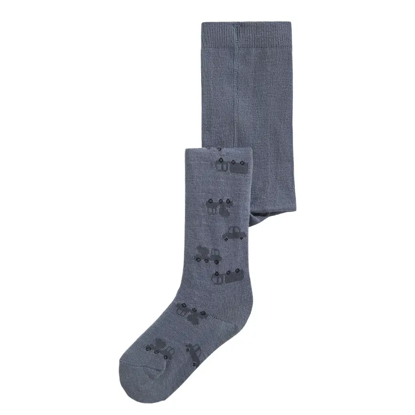 NAME IT Name It - Strømpebukse i Ull/ Bomull Wak Folkstone Gray Machines