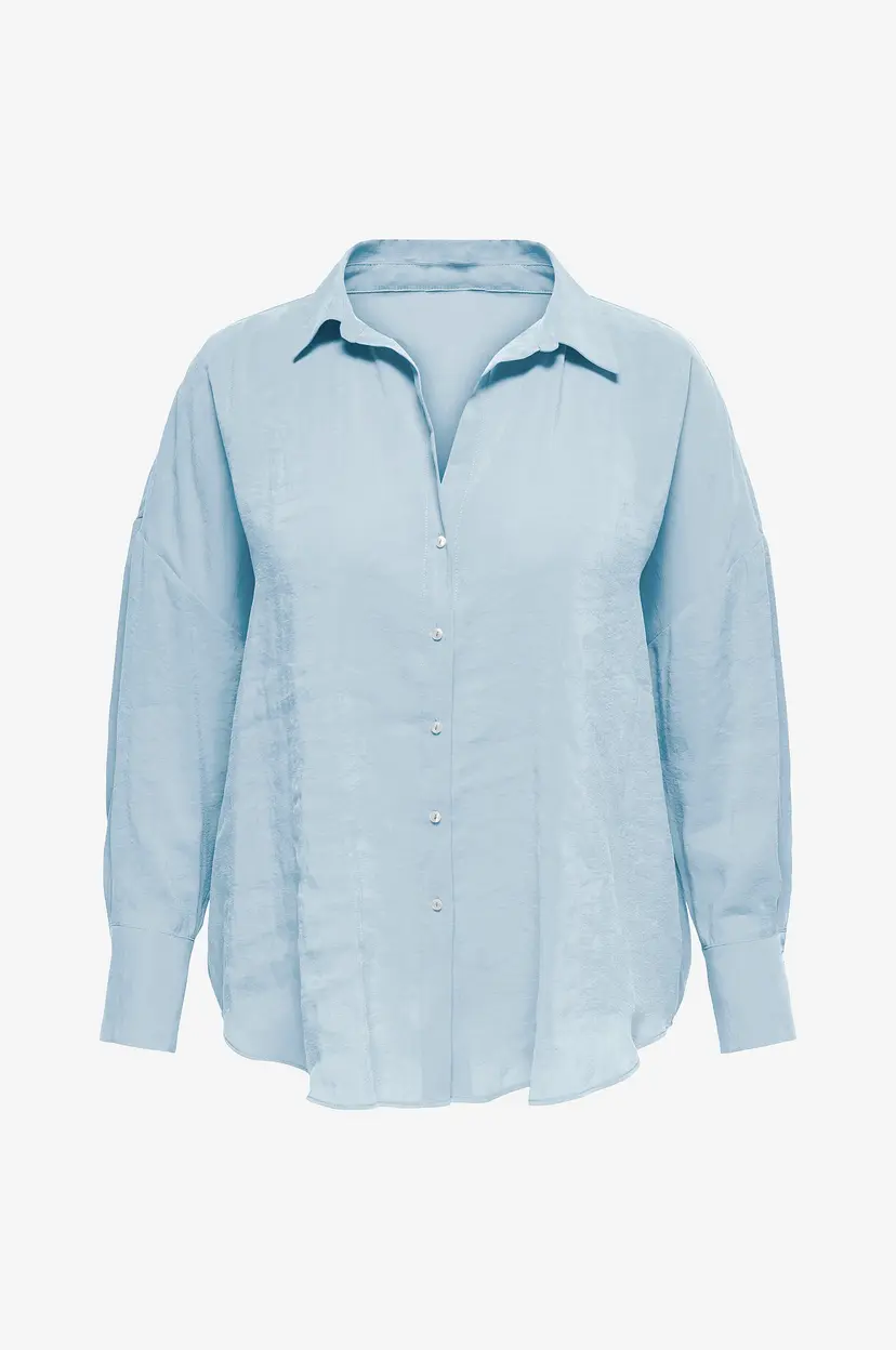 Only Carmakoma Skjorte carZazima L/s Loose Shirt Wvn - Blå