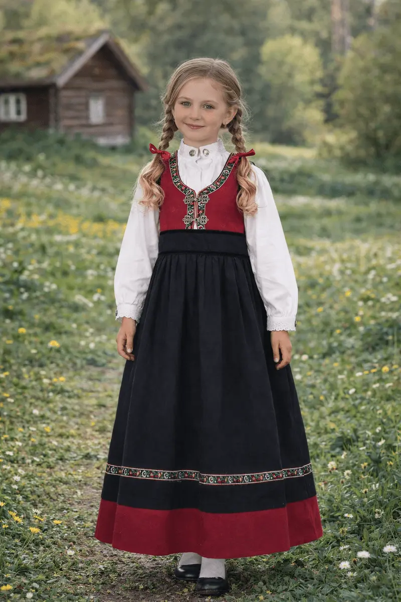 Salto Salto Festdrakt Jente Rød (134 / 9 år)