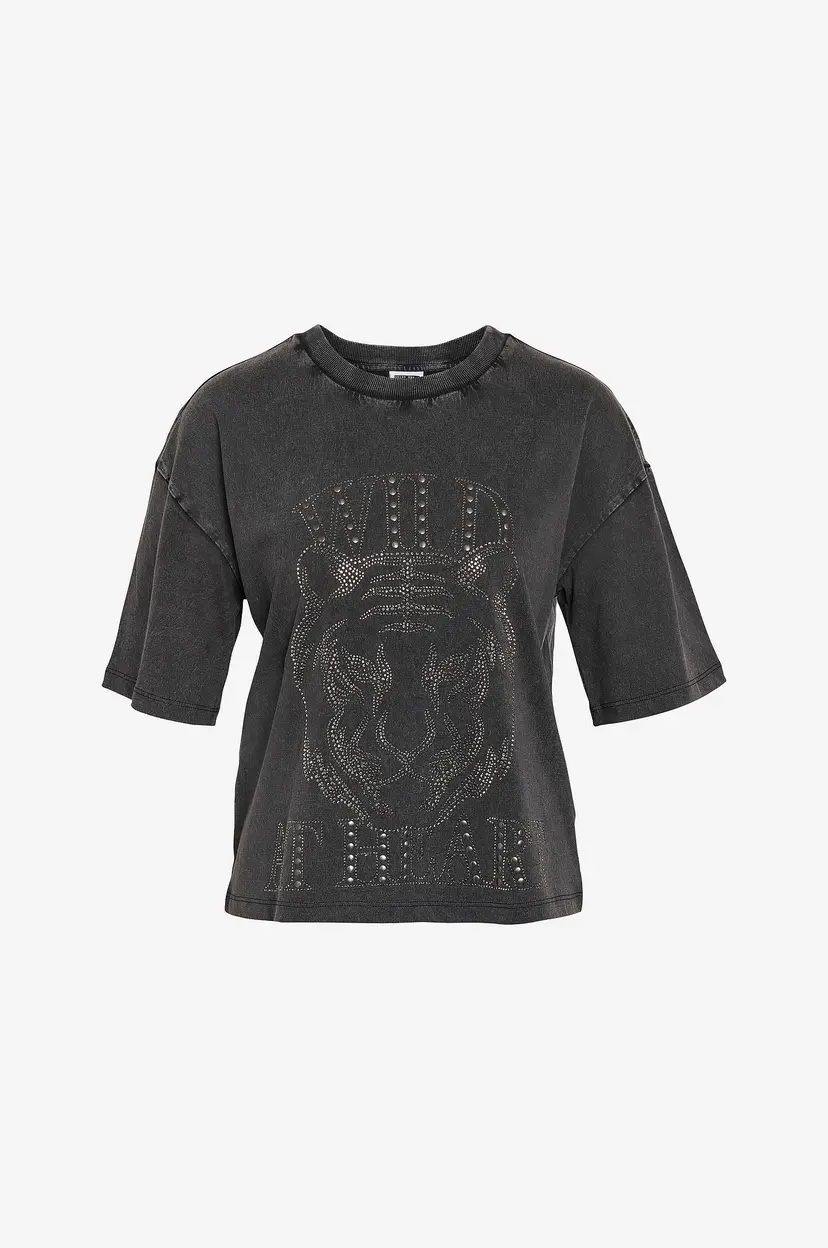 Noisy May Curve Topp nmRiri S/S O-neck T-shirt Jrs Cur - Grå