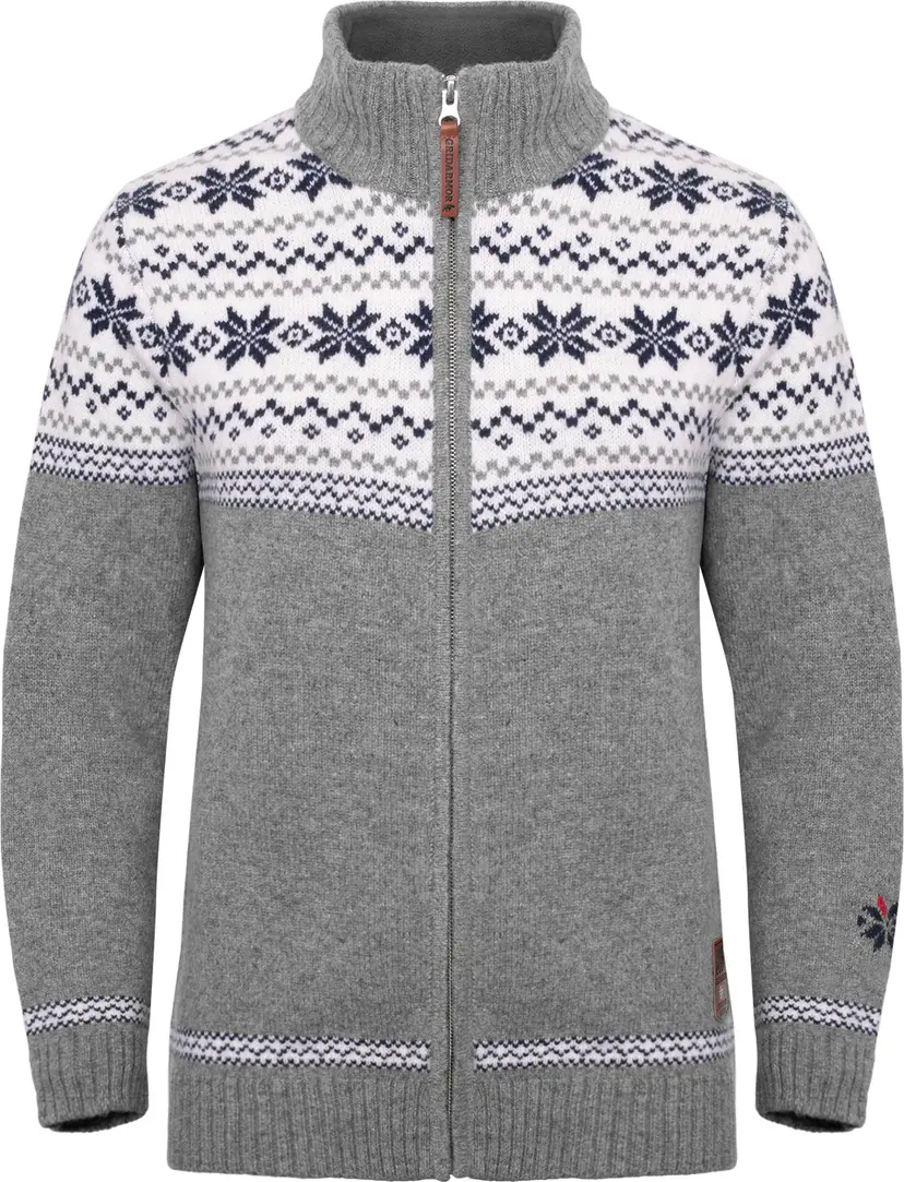 Gridarmor Gridarmor Women's Snøstjerne Full Zip Ullgenser  Mid Grey Melange