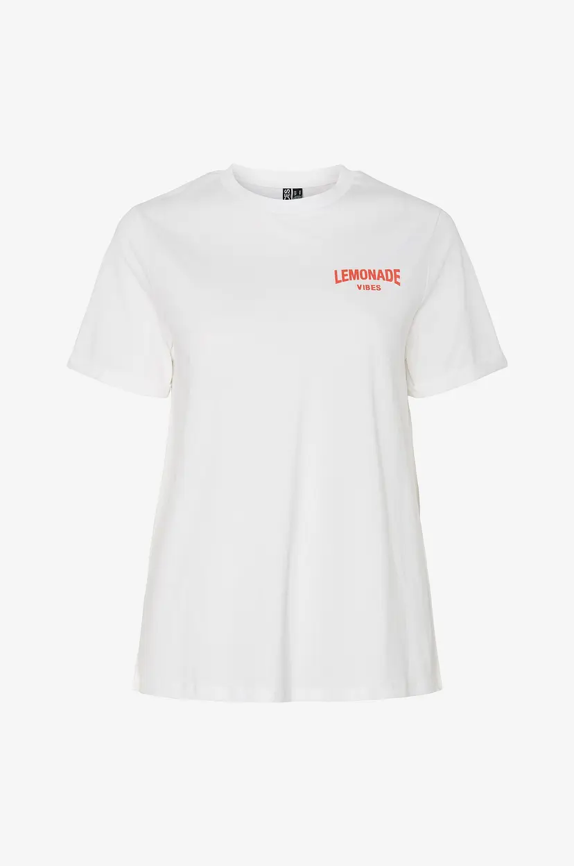 Pieces T-skjorte pcFib SS Printed T-shirt Jrs BC - Hvit