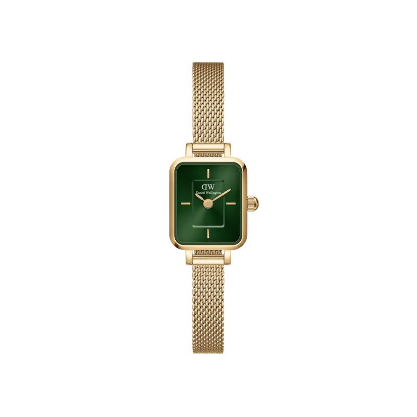 Daniel Wellington Gold 15.4x18.2mm Watch Quadro Mini Evergold Emerald | DW