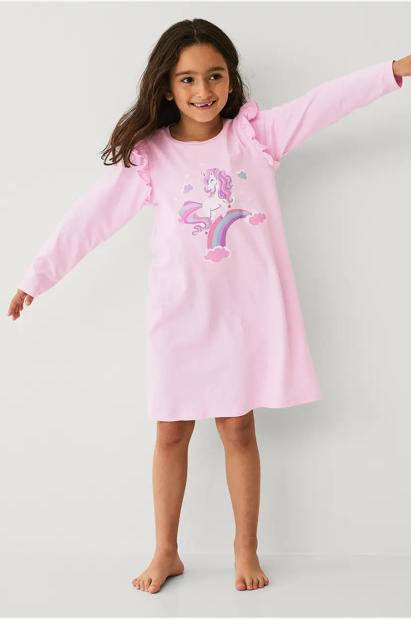 Ellos Collection Nattkjole i bomullsjersey - Rosa