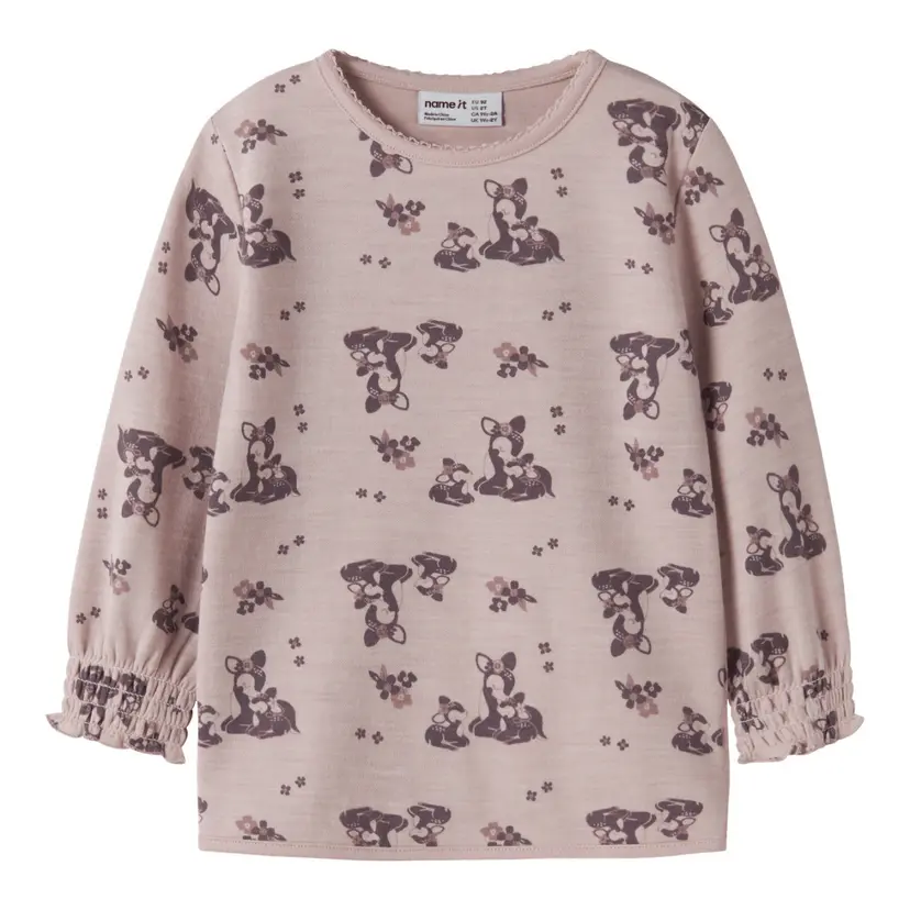 NAME IT Name It - Trøye i Ull/ Bomull Wuppo Violet Ice Bambi