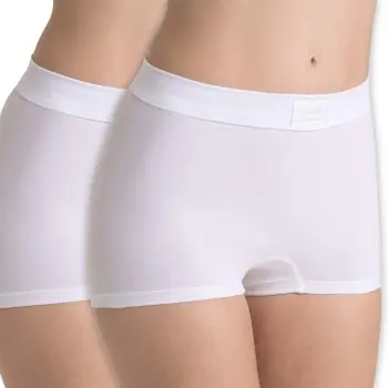 Sloggi Sloggi Truser 2P Double Comfort Shorts Hvit bomull 46 Dame