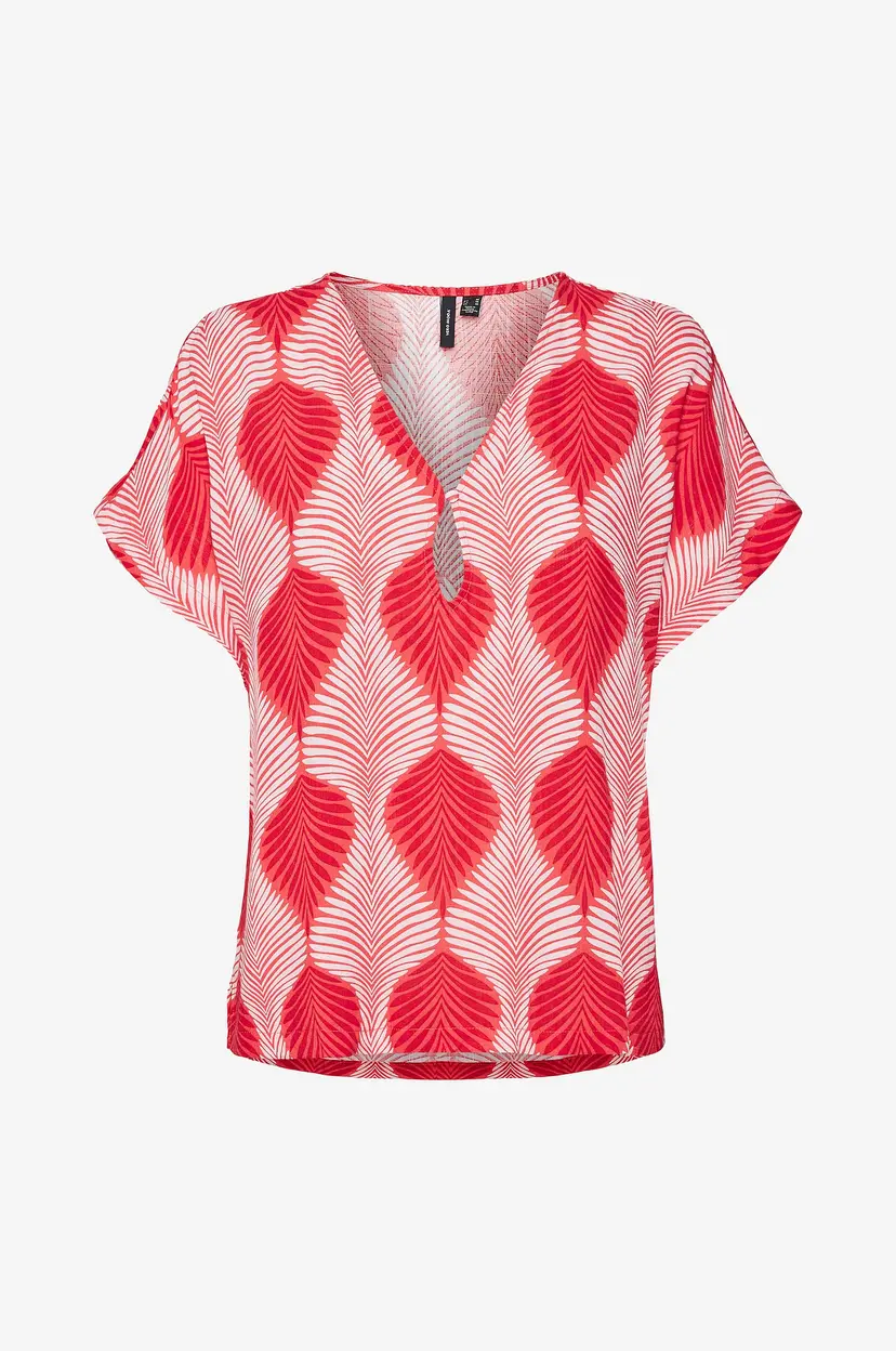 Vero Moda Topp vmTula Olga SS Wide Top Wvn GA - Rød