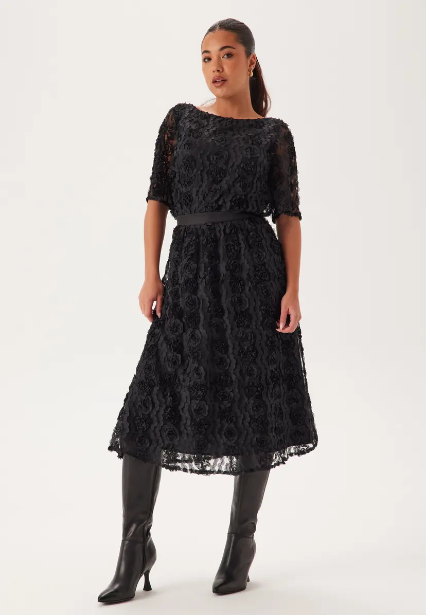 Bubbleroom 3D Flower Midi Skirt