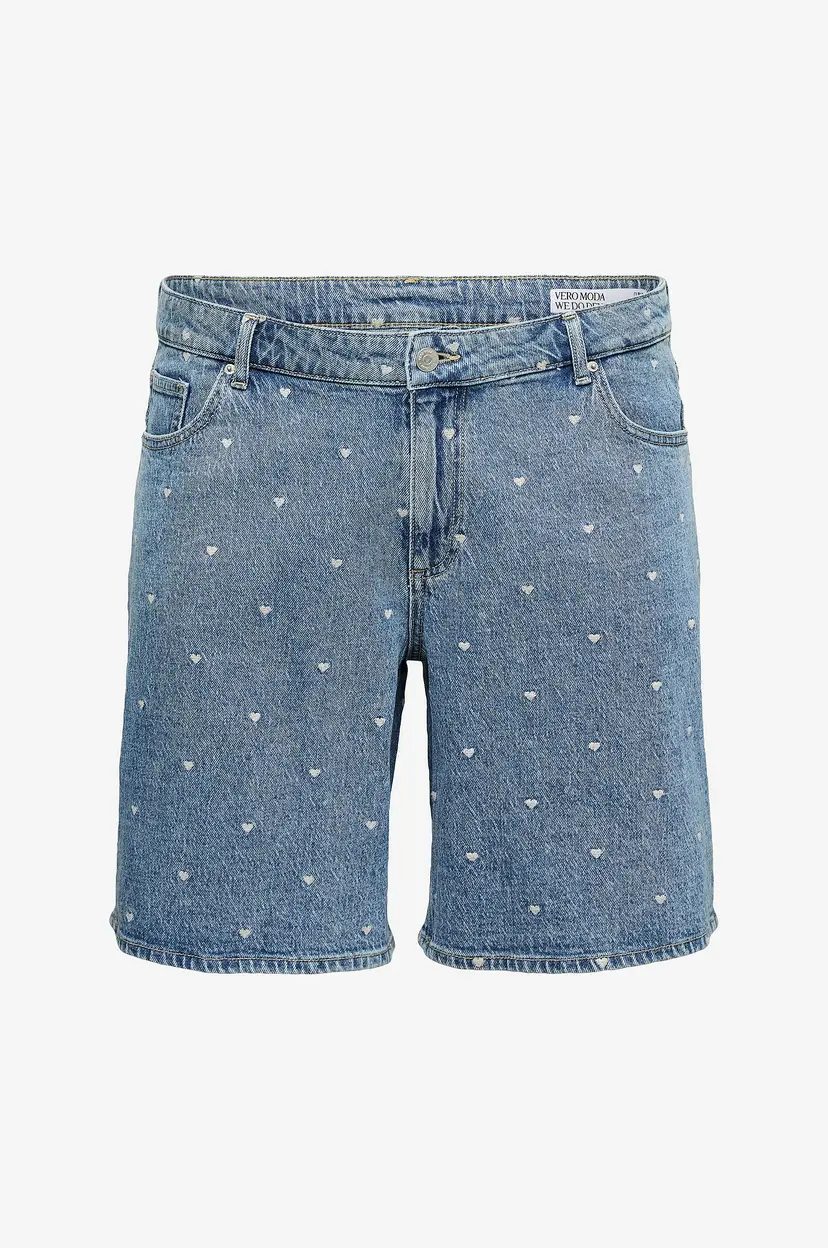 Vero Moda Curve Jeans-shorts vmcTess HR Long Emb Ra375 - Blå