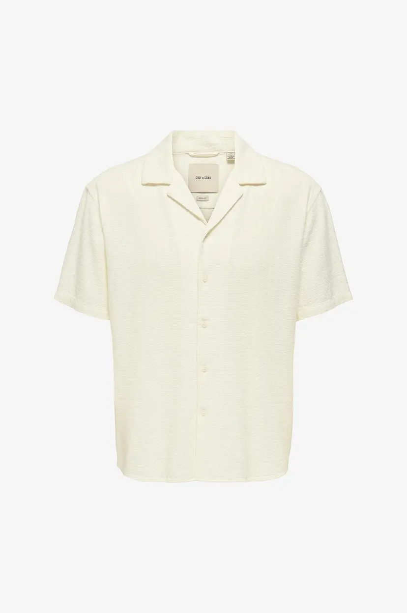 Only & Sons Skjorte onsLatham Reg Resort Lin Struc 0257 - Hvit