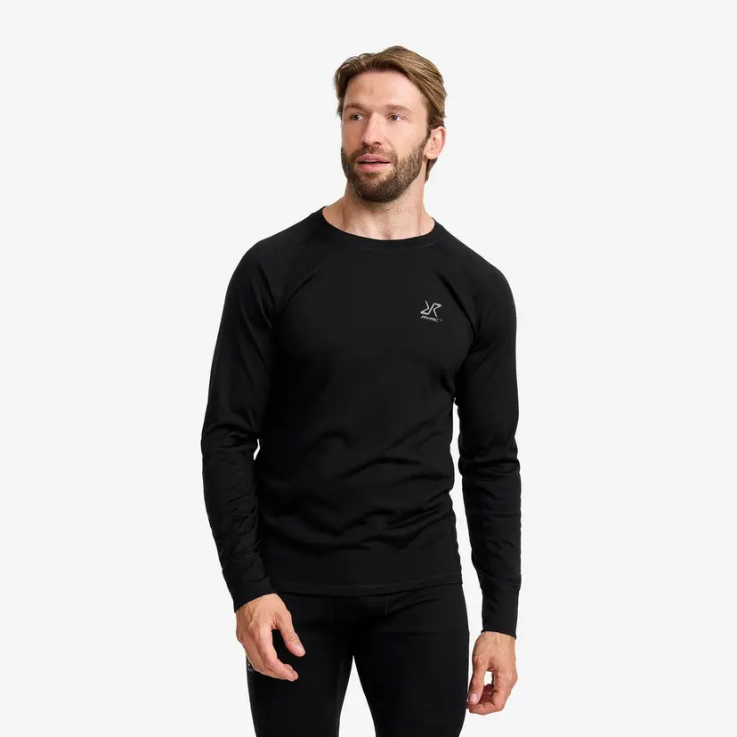 RevolutionRace Route Merino Light Base Layer Top Herre Black