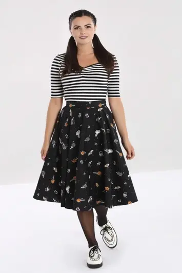 Lili Marleen Swingnederdel: Trick or Treat, sort