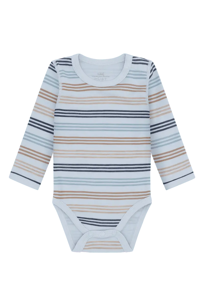 Hust and Claire Hust and Claire Baloo 3 Stripes Body Ull/Bambus Baby Blue (98 /3 år)