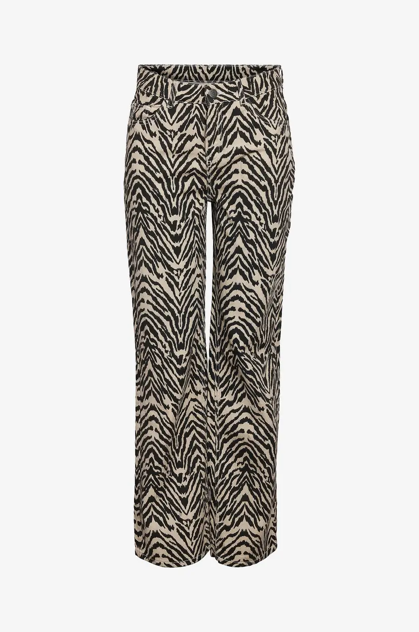 Noisy May Curve Jeans nmMarley HW Straight Zebra F - Svart