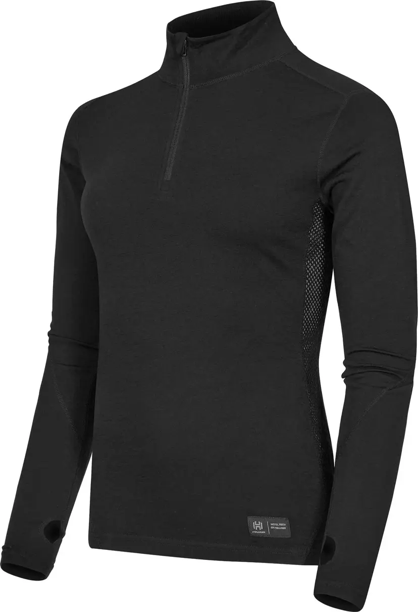 Hellner Hellner Women's Wool Tech Base Layer Long Sleeve Black Beauty