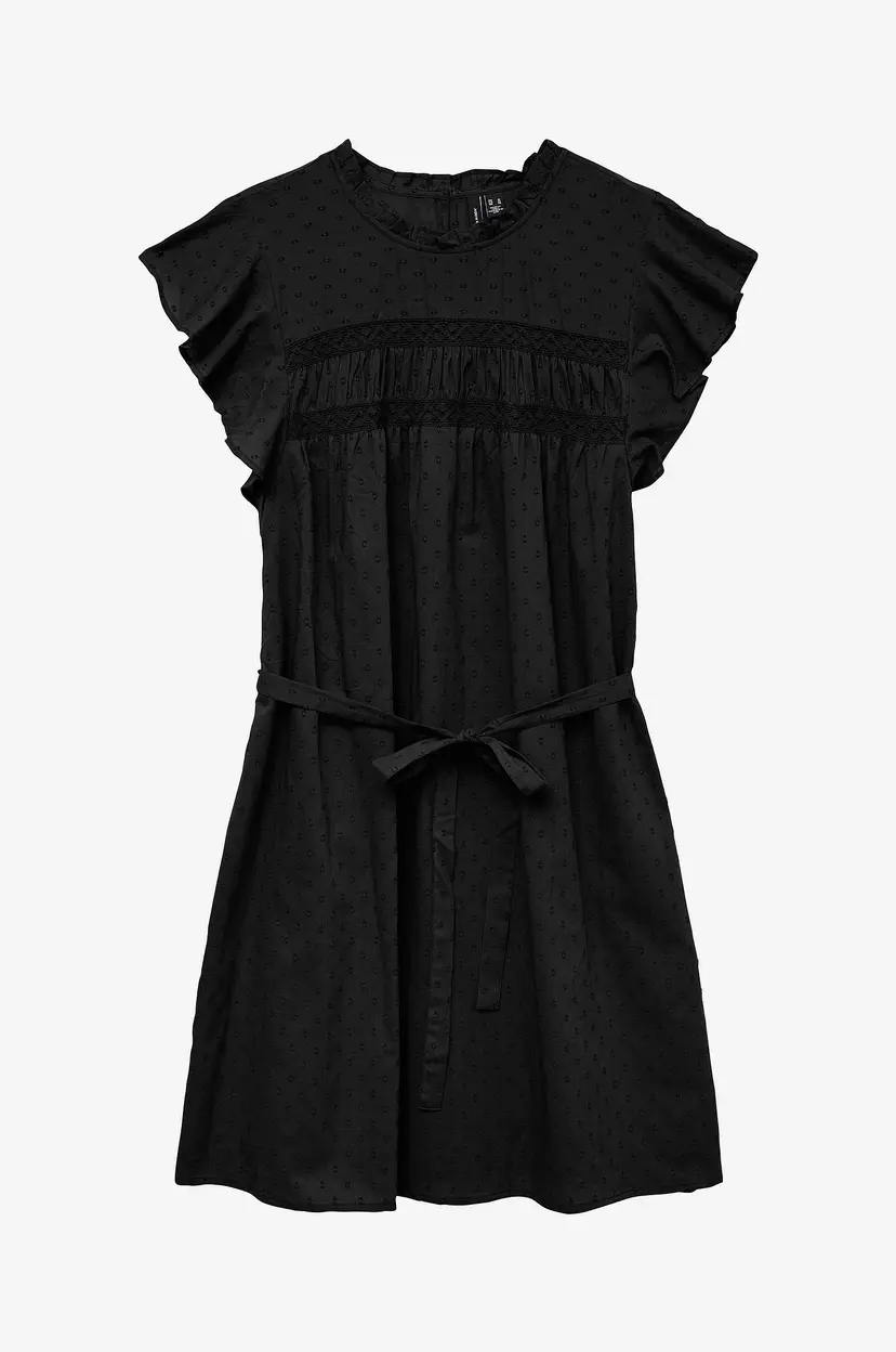 Vero Moda Kjole vmTrine SL Short Lace Dress Wvn - Svart