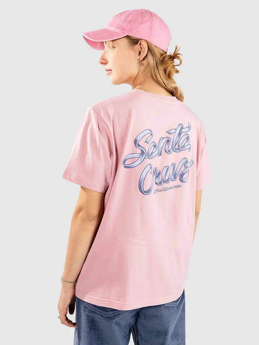 Santa Cruz Santa Cruz Ribbon Script Dot T-skjorte rosa