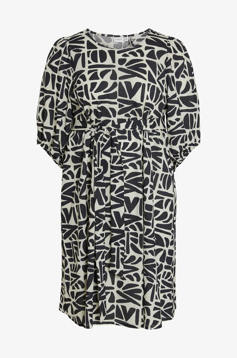 Evoked Vila Kjole viMiran O-neck 3/4 Knee Dress - Svart