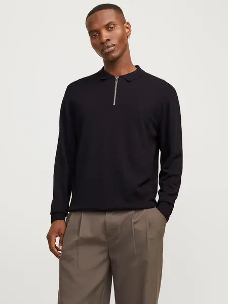 Jack & Jones Jjeemil Knit Polo Half Zip Ls Noos