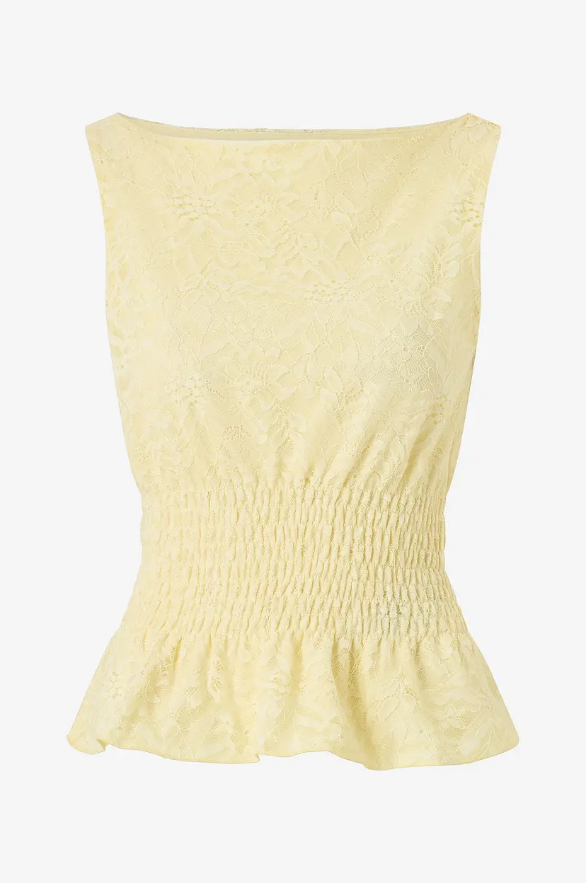 Gina Tricot Topp Lace Smock - Gul