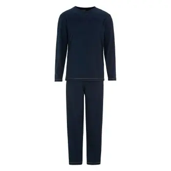 Damella Damella Kurt Long Sleeve Pyjamas Marine bomull Dame