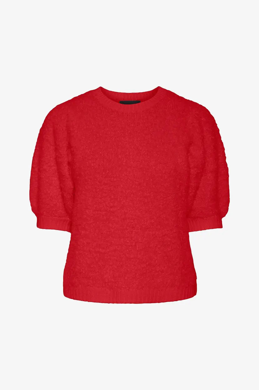Pieces Genser pcFee SS O-neck Knit - Rød