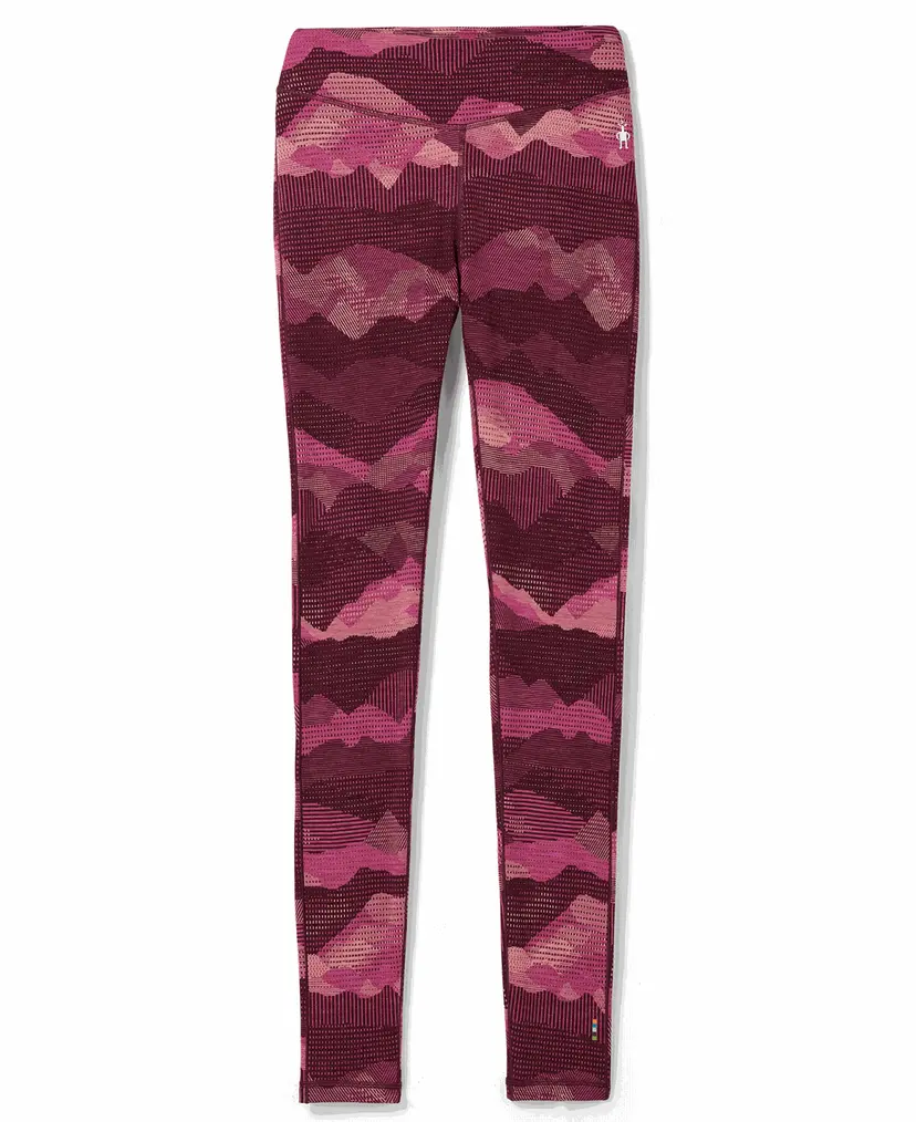 SmartWool Smartwool Women's Classic Thermal Merino Base Layer Pattern Bottom Festive Fuchsia Mountain Scape
