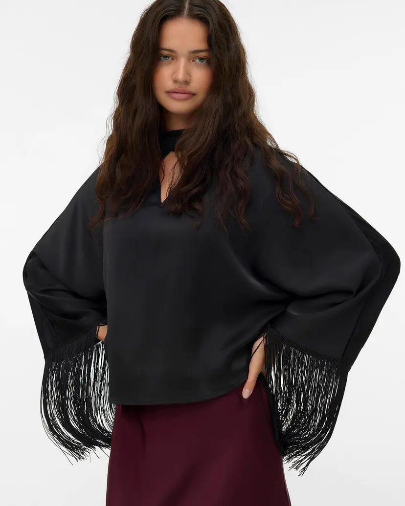 Vero Moda Satengtopp Maia - Svart - Str S