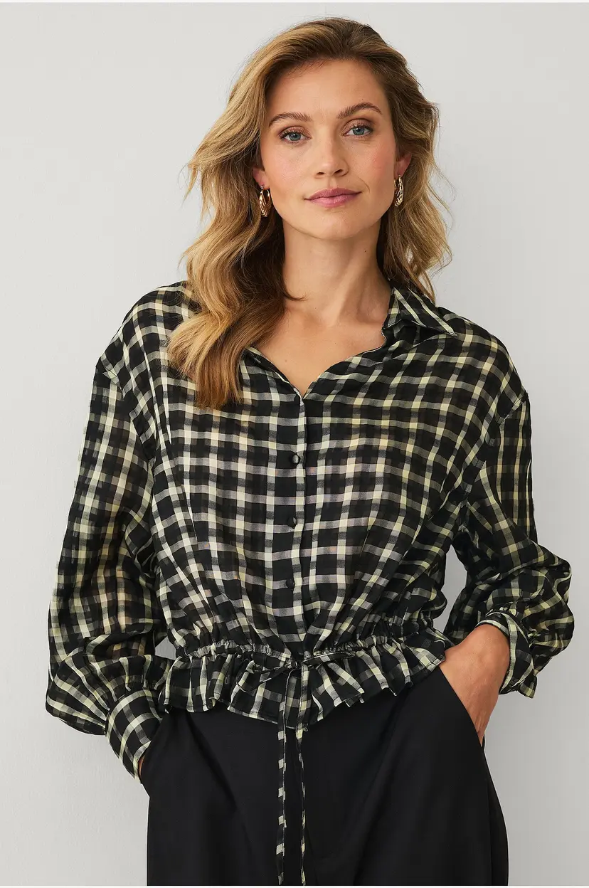 Ellos Collection Bluse med snøring - Svart
