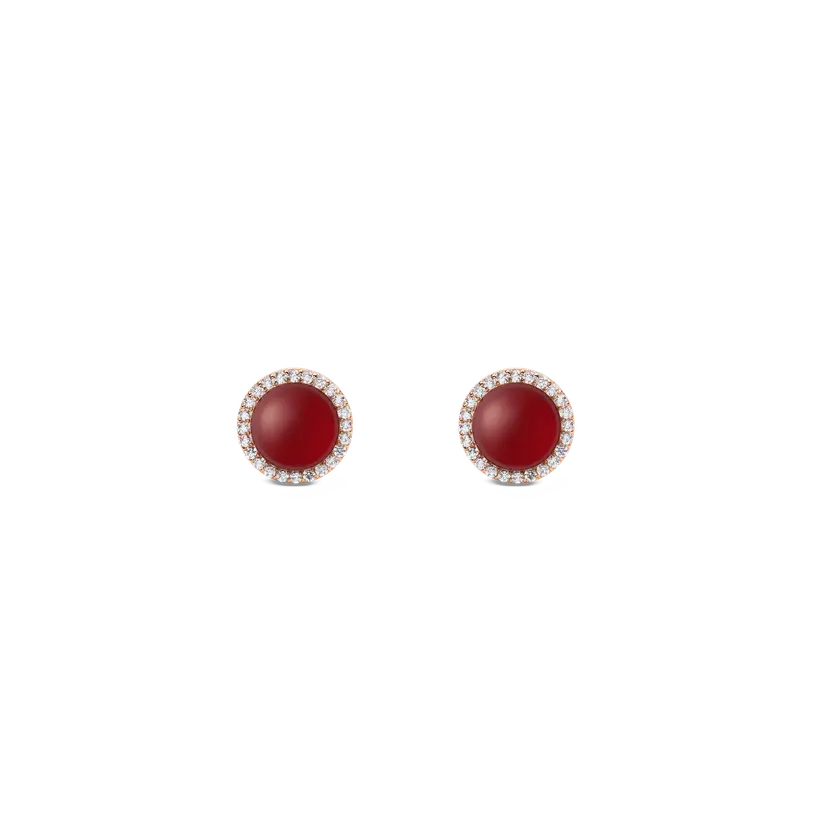 Daniel Wellington Rose Gold Earrings Audrey Red Agathe | DW