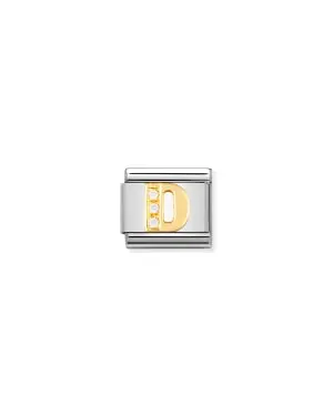 Nomination Cubic Zirconia Letter D Gold
