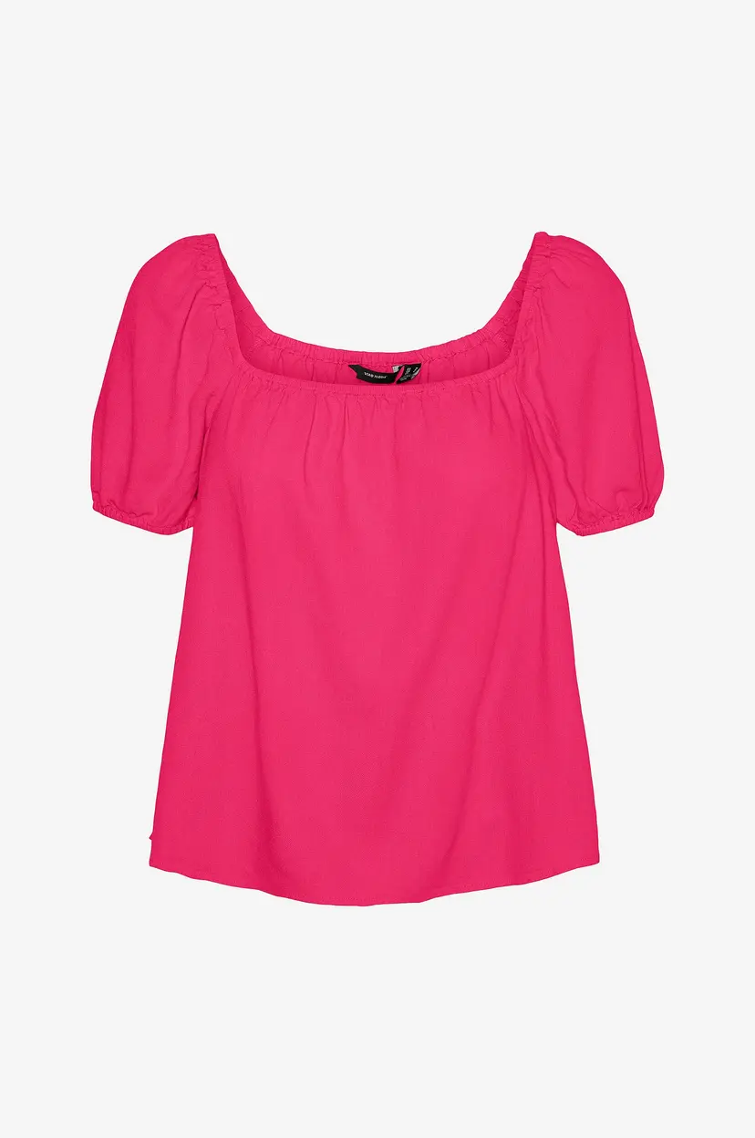 Vero Moda Topp vmMymilo SS Squared Top Wvn GA - Rosa