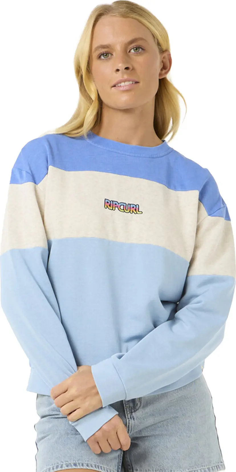 Rip Curl Rip Curl Women's Las Dalias Colourblock Crew Oatmeal Marle