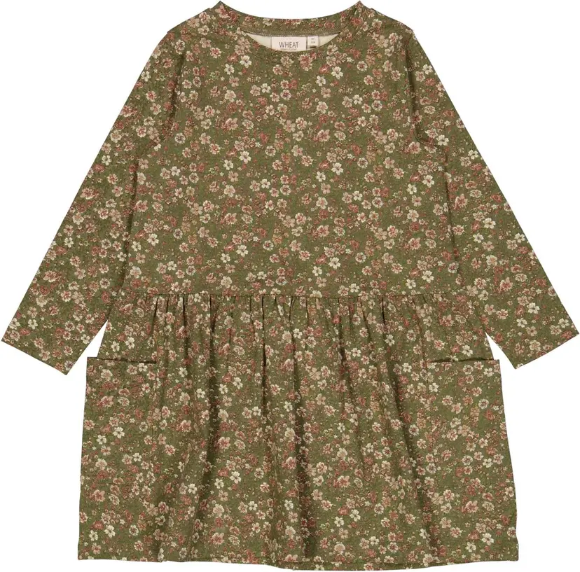 Wheat Wheat Jersey Kjole Bessie Dry Pine Flowers (116 / 6 år)