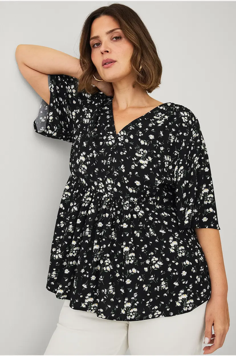 Ellos Plus collection Tunika med V-hals - Svart