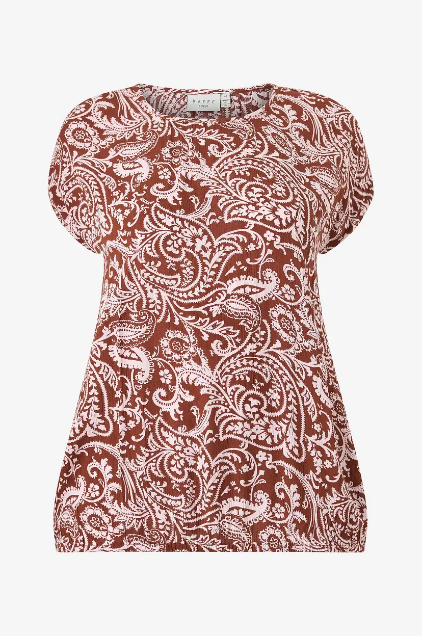 KAFFE Curve Bluse kcVilana Ami Top SS - Rød