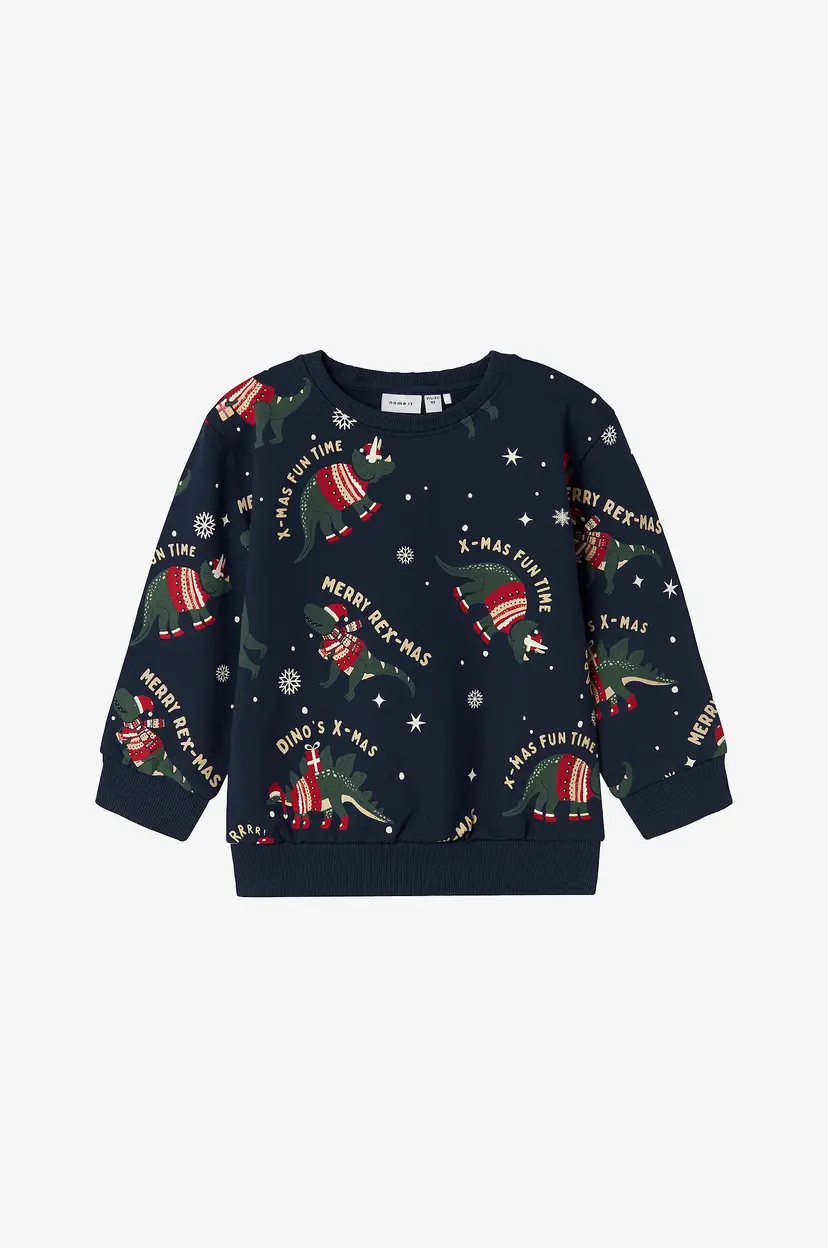 NAME IT Collegegenser nmmRoka LS Nreg Sweat Bru Box - Blå