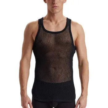 Dovre Dovre Wool Mesh Tank Top Svart ull XX-Large Herre