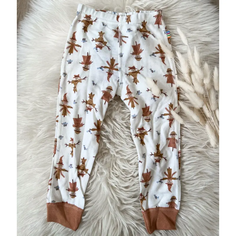 Joha Leggings i ull/bambus "Farm" Peach AOP