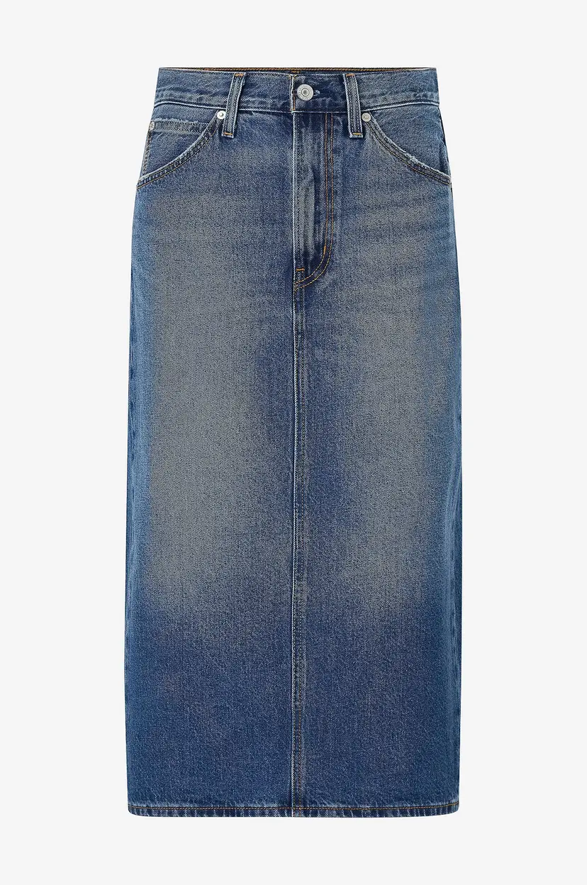 Levi's Denim skjørt HR Back Slit Skirt - Blå